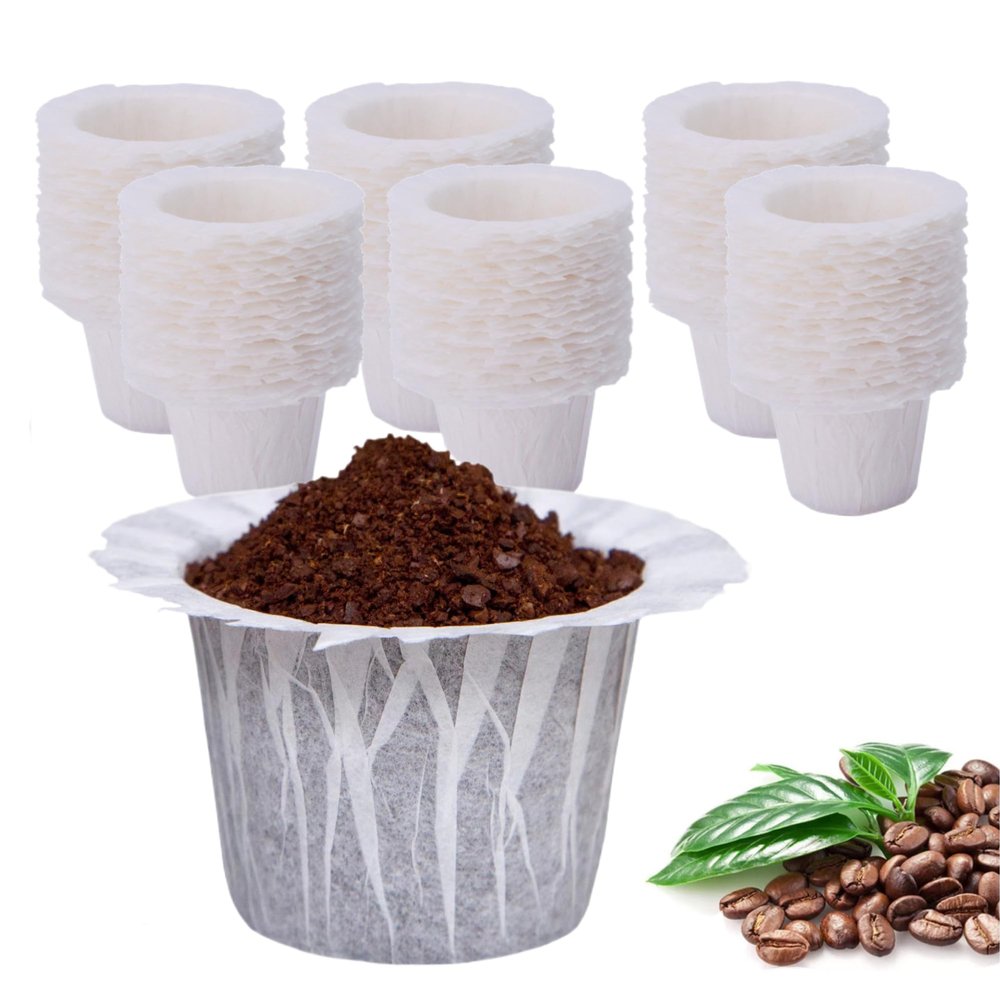 Haetyly 600 Count Coffee Paper Filters Compatible with Keurig Single Serve 1.0 and 2.0, Fits All Brands Reusable K Cup Filters