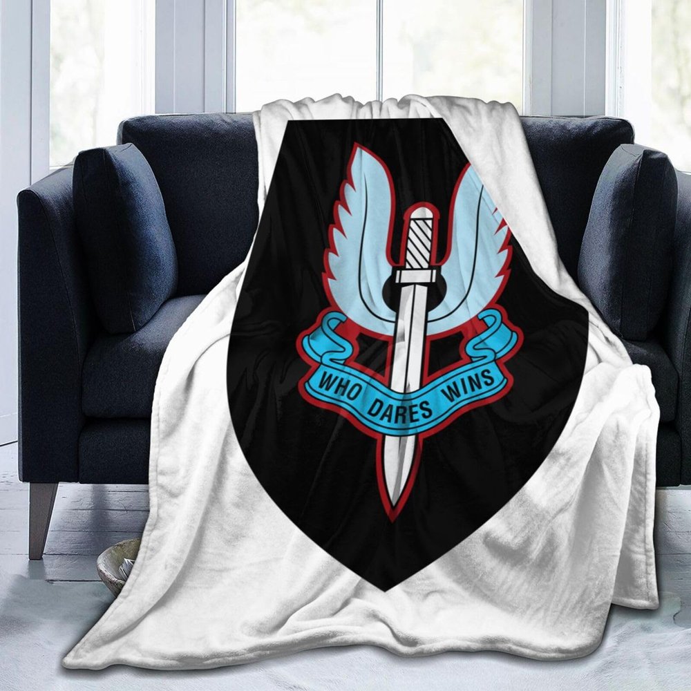 UK SAS (Badge) Throw Blanket 50"x40" Soft Cozy Blanket for Bed Sofa Couch Camping and Travel