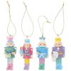 VOSAREA 4pcs Pastel Nutcrackers Resin Candy Christmas Nutcracker Pendants Bright Color Xmas Tree Wooden Solider Pendant Hanging Ornament (8CM) view 1