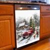 Christmas Tree Red Truck Wallpaper Dishwasher Magnetic Stickers Winter Snow Kitchen Fridge Magnet Cover Decals Home Decorations Vinyl Sticker 23W x 26H inchs view 3