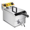 DAYOBOB 11L Commercial Electric Deep Fryer - Single Tank Frying Machine for Chicken, Popcorn, and French Fries - High-Capacity Fryer with Oil Drainage System,Silver view 2
