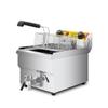 DAYOBOB 11L Commercial Electric Deep Fryer - Single Tank Frying Machine for Chicken, Popcorn, and French Fries - High-Capacity Fryer with Oil Drainage System,Silver view 3