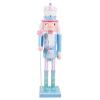 VOSAREA Wooden Nutcracker Figure Christmas Decor Xmas Blue Desktop view 1