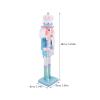 VOSAREA Wooden Nutcracker Figure Christmas Decor Xmas Blue Desktop view 2
