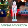 VOSAREA Wooden Nutcracker Figure Christmas Decor Xmas Blue Desktop view 4