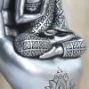 Pigort Buddha Statue Home and Garden Zen Lotus Decorative Sculpture Praying Collectibles Figurines,Home Decoration for Self 9.1 in, Resin view 4