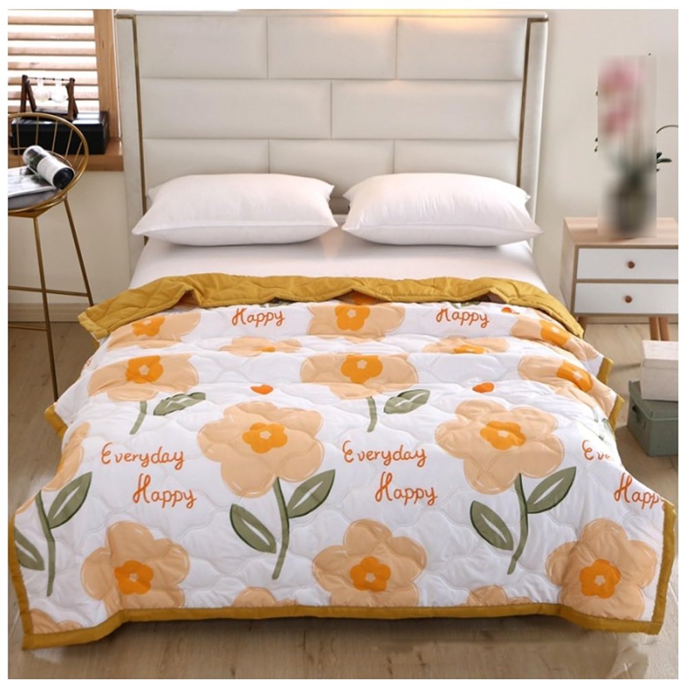 Cooling Blanket Air Conditioning Quilt, Summer Washed Quilt Polyester Air-Conditioning Comforter, Lightweight Blanket, Soft Breathable Cool Blanket(F,180x200cm)