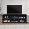 Andmakers 65 in. Black Oak Modern TV Stand for TVs Up to 72" with 6 Open Shelves, Modern Entertainment Center with Storage, TV Console Table Media Cabinet for Living Room, Bedroom and Office view 2