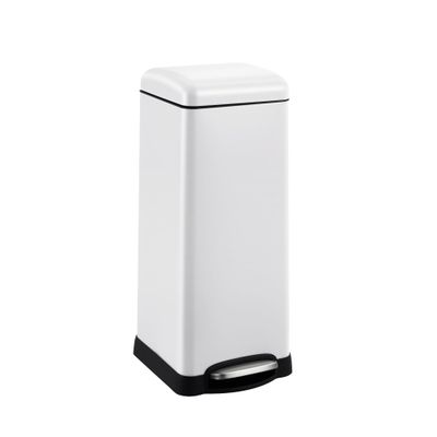 GarveeHome 8 gal Step-Open Trash Can with Soft-Close Lid, Modern, Minimalistic for Home, Kitchen, Laundry Room, Office, Bedroom, Bathroom, with Removable Inner Bucket, White