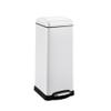 GarveeHome 8 gal Step-Open Trash Can with Soft-Close Lid, Modern, Minimalistic for Home, Kitchen, Laundry Room, Office, Bedroom, Bathroom, with Removable Inner Bucket, White view 1