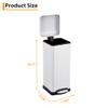 GarveeHome 8 gal Step-Open Trash Can with Soft-Close Lid, Modern, Minimalistic for Home, Kitchen, Laundry Room, Office, Bedroom, Bathroom, with Removable Inner Bucket, White view 2
