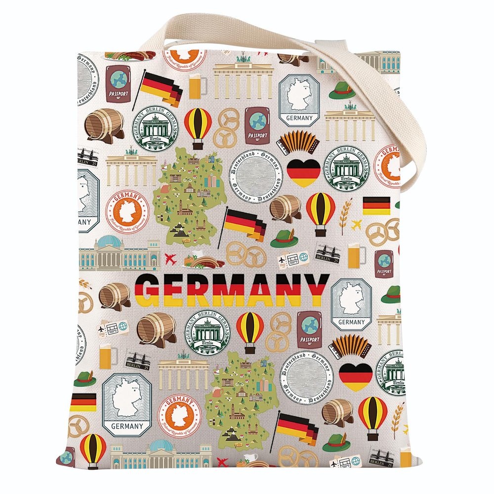 VAMSII Germany Souvenir Gift Germany Travel Tote Bag German Lover Gift Germany Travel Gift Germany Trip Vacation Gift (Germany Tote)