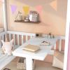 Bishilin Bunk Bed Twin Over Twin for Adults, Pink Bunk Bed with Changeable Table, Can be Turned Into Upper Bed and Down Desk, Solid Wood view 3