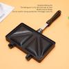 LOCADENCE Breakfast Sandwich Maker, Aluminum Alloy Sandwich Baking Pan, Double Sided Frying Pan with Anti Slip Handle for Outdoor Camping Travel (Black) view 2