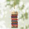 ASKJDT Christmas Tree Shape Bookshelf Pendant, Mini Christmas Treeacrylic Hanging Ornaments,Books Stacked Ornament,Christmas Party DecorCar Rear View Mirror Hanging Ornaments (1PCSJ) view 1