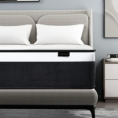 CHEVNI King Mattress,10 Inch Euro Top Kingsize Mattress in a Box,Memory Foam Hybrid Mattress with Individually Pocket Springs,Medium Firm,Strong Edge Support,CertiPUR-US (10 Inch, King)