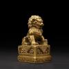 Siunwdiy Brass Foo Dog Statues Pair, Traditional Chinese Guardian Lions, Feng Shui Decor, Home and Garden, Housewarming Gift, to Ward Off Negative Energy,2.8" H x1.6 L x 1.2" W 0.44lb view 3