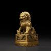 Siunwdiy Brass Foo Dog Statues Pair, Traditional Chinese Guardian Lions, Feng Shui Decor, Home and Garden, Housewarming Gift, to Ward Off Negative Energy,2.8" H x1.6 L x 1.2" W 0.44lb view 4
