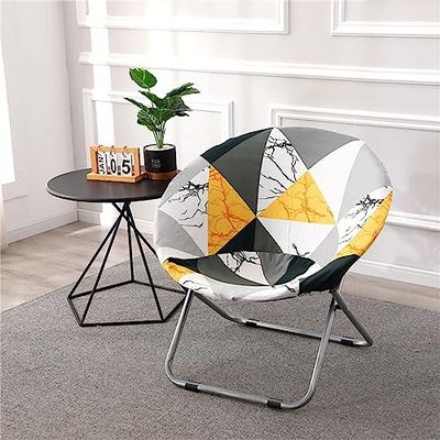 ZYANLING Round Saucer Chair Cover, Stretch Dining Chair Covers Garden Chair Cover Removable Spandex Chair Slipcovers Furniture Protector for Living Room (Triangle)