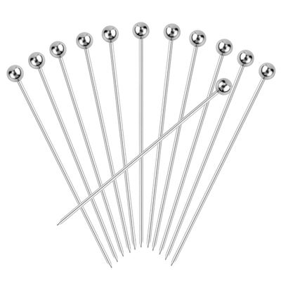12 Pcs Stainless Steel Cocktail Picks Metal Cocktail Skewers Olives Picks for Martini Reusable Toothpicks for Cocktail Fruit Picks Drink Skewers Sticks for Appetizers Bloody Mary Garnish Picks for Bar