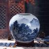 DONGDAWAN Vase Flower Vase Ceramic Vase 9 Inches Large Blue and White Porcelain Flower Vase Chinese Landscape Hand-Painted Rough Pottery Vases Bedroom Living Room Decor Ornament Vase Desktop Decor view 4
