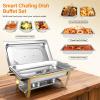 Chafing Dishes for Buffet 4 Pack, 8Qt [Multi-Size Food Pans] High Grade Chafing Dish Buffet Set Rolled-Edge Stacking Design [Easy Storage] Buffet Servers Food Warmers for Parties, Events & Weddings view 4