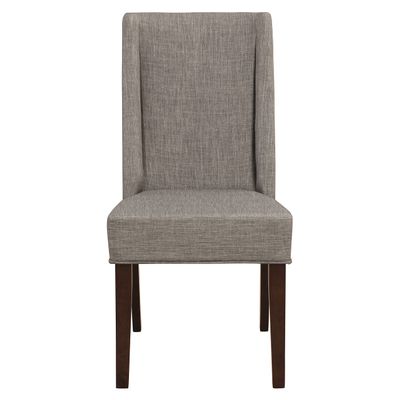 CHARMMA Contemporary Design Dark Brown Finish Dining Chairs Set of 2pc Fabric Upholstered Dining Room Furniture