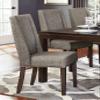 CHARMMA Contemporary Design Dark Brown Finish Dining Chairs Set of 2pc Fabric Upholstered Dining Room Furniture view 4