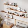 Axeman Cherry Picture Ledge Shelf, 36 Inch Floating Shelves Set of 2, Solid Wood Wall Shelves with Lip, Wall Decor Storage for Bedroom Living Room Bathroom Kitchen Nursery Photo, Natural Cherry view 2