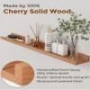 Axeman Cherry Picture Ledge Shelf, 36 Inch Floating Shelves Set of 2, Solid Wood Wall Shelves with Lip, Wall Decor Storage for Bedroom Living Room Bathroom Kitchen Nursery Photo, Natural Cherry view 3