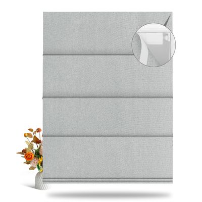 BERISSA No Tool No Drill Blackout Roman Shades for Windows,Cordless Roman Blinds,Room Darkening Shades,Pull Down Window Shades for Home Office.Easy to Install.SY Grey.58 W x 72" H