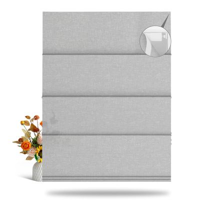 BERISSA No Tool No Drill Light Filtering Roman Shades for Windows,Cordless Roman Blinds,Room Darkening Shades,Pull Down Window Shades for Home Office.Easy to Install.Grey.58 W x 48" H