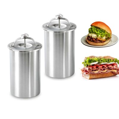 2 Pieces Ham Maker Stainless Steel Meat Press with Thermometer, Deli Sandwich Bacon Lunch Ham Maker Meat Press, Kitchen Making Homemade Meat Press Cooking Tool (2 Pieces)