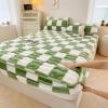 JIXDILO Velvet Fitted Sheet, Noiseless Fitted Sheet Soft Plush Fleece Bed Sheet, Mattress Protector Cover with 12'' Deep Pocket Breathable Mattress Pad Cover(Full-47x79inch, Green) view 1