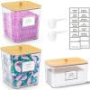 2+1 Pack Laundry Pods Container,Clear Laundry Detergent Powder Storage Containers,Laundry Room Organization Containers with Wooden Lids & Labels,Laundry Pods Holder for Scent Booster,Dryer Ball view 1