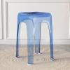 JIXDILO Modern Transparent Dining Stool, Clear Acrylic Counter Stool, Stylish Bar Stool Stackable Stools Clear Plastic Stool for Kitchen Dining Room Restaurant,18'' High, Blue view 1