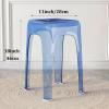 JIXDILO Modern Transparent Dining Stool, Clear Acrylic Counter Stool, Stylish Bar Stool Stackable Stools Clear Plastic Stool for Kitchen Dining Room Restaurant,18'' High, Blue view 2