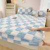 JIXDILO Velvet Fitted Sheet, Noiseless Fitted Sheet Soft Plush Fleece Bed Sheet, Mattress Protector Cover with 12'' Deep Pocket Breathable Mattress Pad Cover(King-71x79inch, Light Blue) view 1