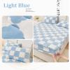 JIXDILO Velvet Fitted Sheet, Noiseless Fitted Sheet Soft Plush Fleece Bed Sheet, Mattress Protector Cover with 12'' Deep Pocket Breathable Mattress Pad Cover(King-71x79inch, Light Blue) view 3