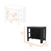 CHARMMA 40.5" Kitchen Island, Farmhouse Wooden Stationary Island Table with 3 Concealed Shelves,Side Open Kitchen Table with White Topboard Shelf for Dining Room(Grey) view 4