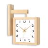 JIXDILO Wooden Corner Wall Clock, Modern Double-Sided Wall Clock Decorative Wall Art Decor for Living Room Kitchen(10inch, White) view 1
