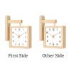 JIXDILO Wooden Corner Wall Clock, Modern Double-Sided Wall Clock Decorative Wall Art Decor for Living Room Kitchen(10inch, White) view 2