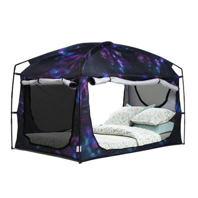 Bed Tent,Portable Privacy Sleeping Bed Canopy,Blackout 90% Drapes for Kids and Adult,Queen Size Indoor Space Tent with Breathable Large Mesh Windows (Galaxy, Queen)
