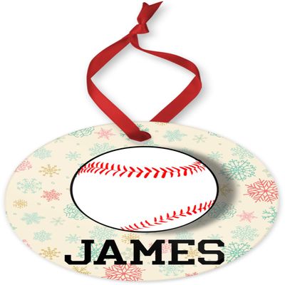 BeNiralu Baseball Ornament with Name 2024 - Personalized Baseball Ornaments for Christmas Tree 2024 - Fast & Free Customization - Sports Christmas Ornaments Gifts