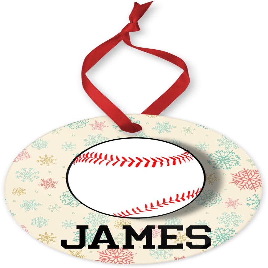 BeNiralu Baseball Ornament with Name 2024 - Personalized Baseball Ornaments for Christmas Tree 2024 - Fast & Free Customization - Sports Christmas Ornaments Gifts