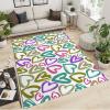 6x9 Area Rugs Cute Love Heart Living Room Rugs, Cartoon Heart Geometric Line Classroom Rug with Carpet Non-Slip Backing for Bedroom Office Home Decor view 2