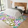 6x9 Area Rugs Cute Love Heart Living Room Rugs, Cartoon Heart Geometric Line Classroom Rug with Carpet Non-Slip Backing for Bedroom Office Home Decor view 3