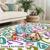 6x9 Area Rugs Cute Love Heart Living Room Rugs, Cartoon Heart Geometric Line Classroom Rug with Carpet Non-Slip Backing for Bedroom Office Home Decor view 4