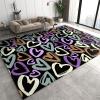 2x3 Rug Cute Heart-Shaped Graffiti Washable Rugs, Creative and Romantic Colorful Heart Laundry Room Carpet Non Slip Throw Rugs for Bathroom Kitchen Sink Front Door Bedroom Bedside view 1