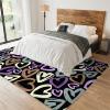 2x3 Rug Cute Heart-Shaped Graffiti Washable Rugs, Creative and Romantic Colorful Heart Laundry Room Carpet Non Slip Throw Rugs for Bathroom Kitchen Sink Front Door Bedroom Bedside view 3